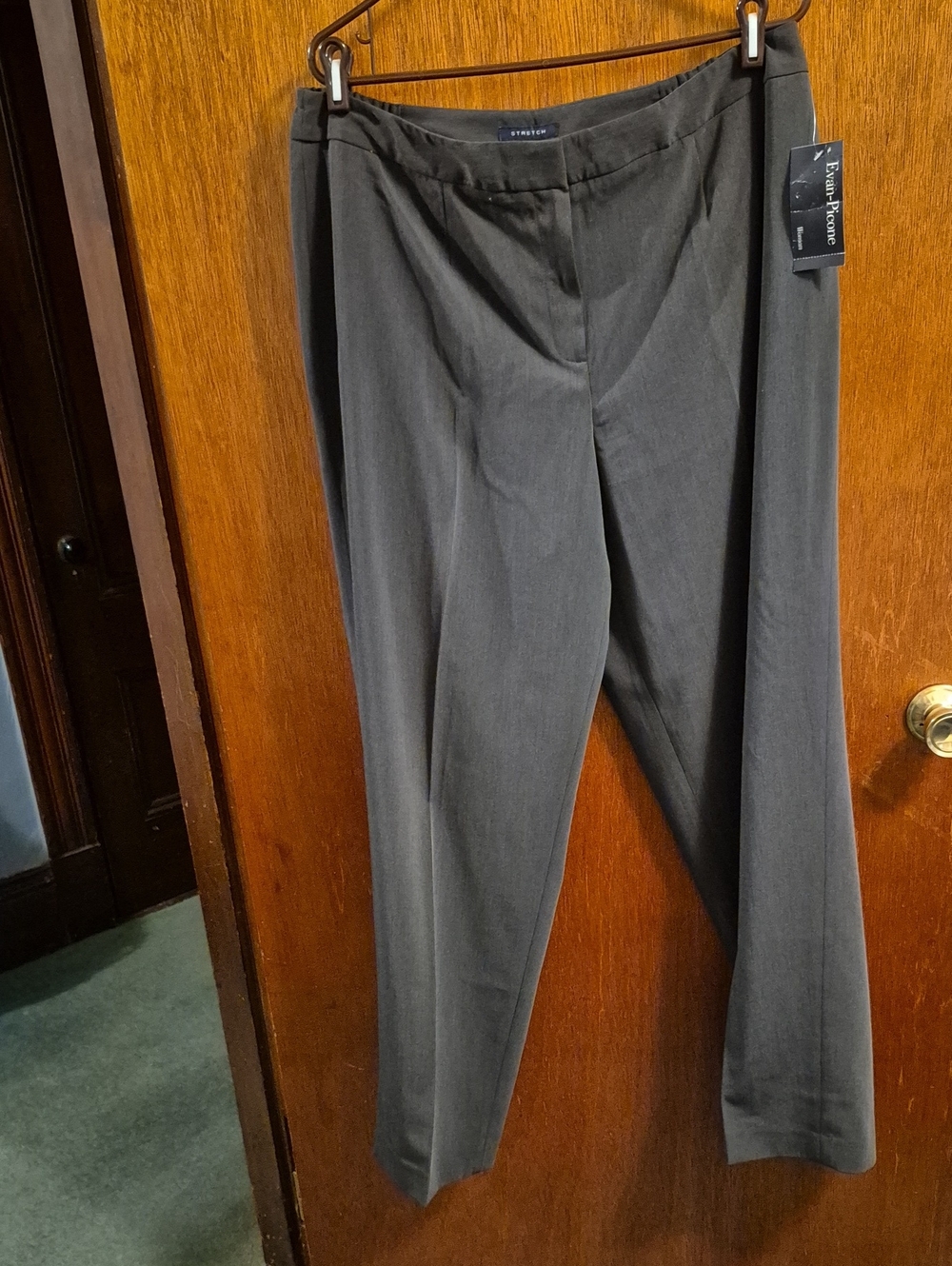 Evan Picone Charcoal Gray Straight-Leg Dress Trousers Size 16W
